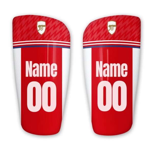 Shin Pad Customed With Football Club Design, PLUS SHIN SLEEVE , Foam Rubber, Plastic Leg Guards, Personalised Gift