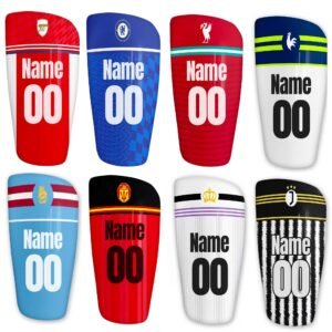Club Team Personalised Shin Pad, International, Foam rubber, Plastic Leg Guards, Football gift, World Cup