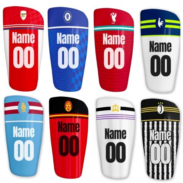 Club Team Personalised Shin Pad, International, Foam rubber, Plastic Leg Guards, Football gift, World Cup