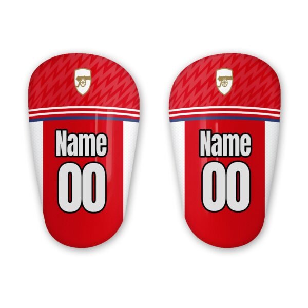 Personalised Mini Shin Pad, Arsenal UK Football Club, Foam Rubber, Personalised Soccer Gift, Leg Guard