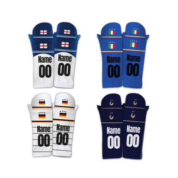 Personalised Shin Sleeves and Pads, International Football Team Featured, Foam Rubber, polyester, World Cup