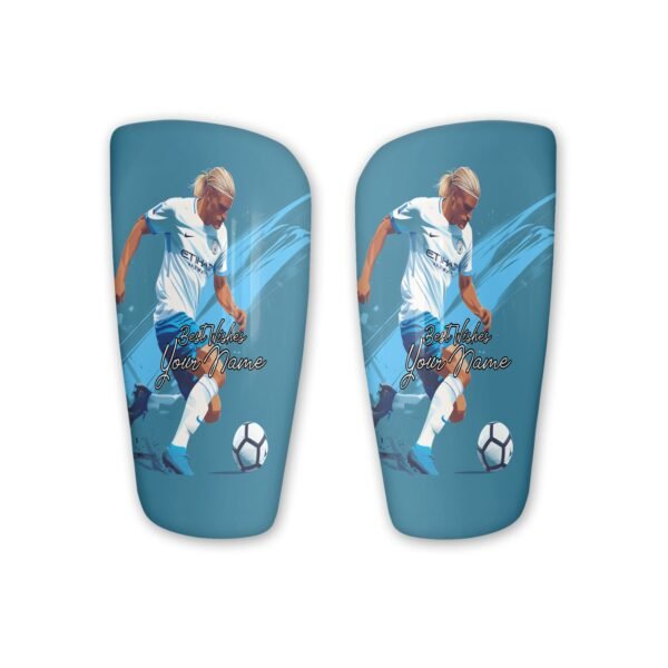 il_fullxfull.5983408157_19xp.jpg Erling Haaland Personalised Shin Pad Photo Art, Soccer Memorabilia, Football Gift, Custom Sports Gear
