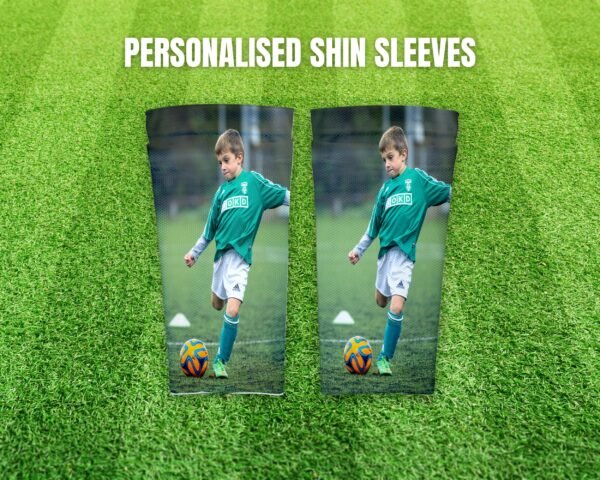 Personalised Photo Shin sleeves with Name and shirt Number, Polypropylene Leg Guard, Customized Gift, Soccer