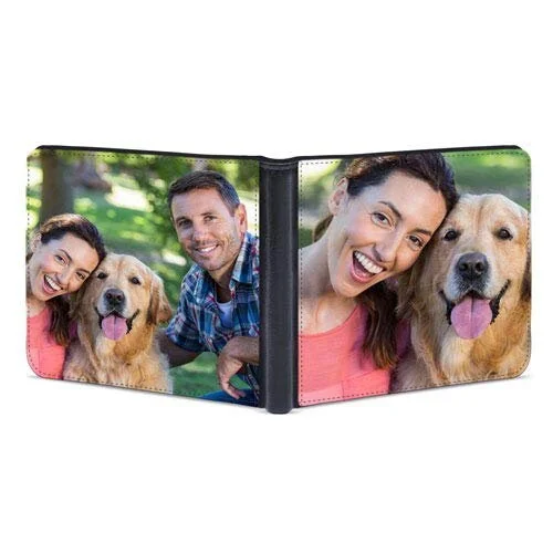 Personalized Wallet with Photo Slim Wallet for Men Customized Double Sided Wallet Anniversary Gift Men's Bi-fold Wallet Father's Day Gift